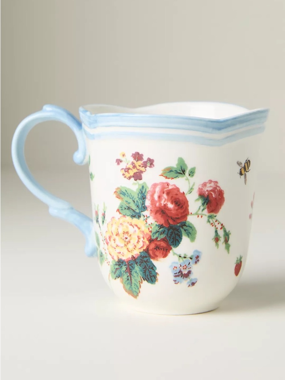 ANTHROPOLOGIE NWT Camille Stoneware floral Mug -17oz